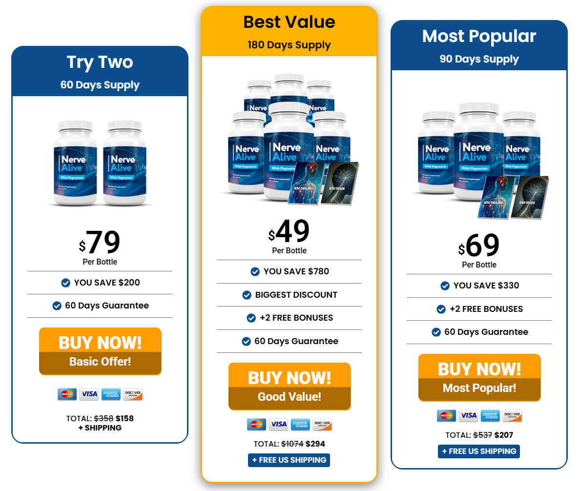 Nerve Alive official page — select your package on nervealive.com